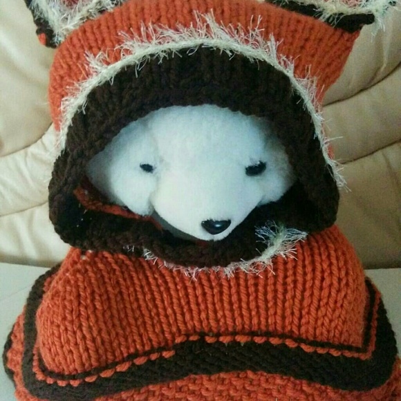 Knitted foxy hat with neck warmer - Picture 1 of 5
